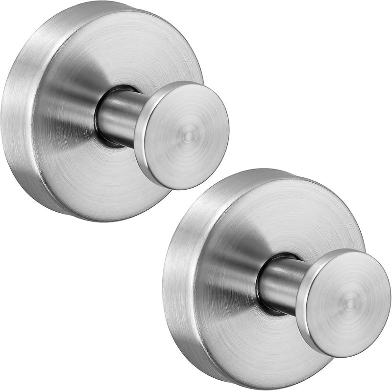 Supopular Reusable Heavy Duty Suction Cup Hooks for Kitchen/Bathroom/Shower - Wet-Proof Hooks for Towels, Robes, Loofah&Wreaths/No Drill Mounting on Glass, Tile, Metal (2, Brushed Nickel) - Image 1